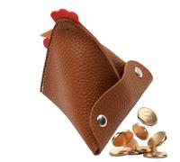 Portamonete Creativo Pollo - Portafoglio in Pelle PU, Custodia a Chiavi con Fibbie | Borsa Per Cuffie Cartoon Pochette Per Carte, Contanti, Monete E Chiavi, Design Unico E Compatto, marrone, Se