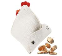 Portamonete Creativo Pollo - Portafoglio in Pelle PU, Custodia a Chiavi con Fibbie | Borsa Per Cuffie Cartoon Pochette Per Carte, Contanti, Monete E Chiavi, Design Unico E Compatto, bianco, Se référer