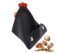 Portamonete Creativo Pollo - Portafoglio in Pelle PU, Custodia a Chiavi con Fibbie | Borsa Per Cuffie Cartoon Pochette Per Carte, Contanti, Monete E Chiavi, Design Unico E Compatto, Nero , Se référer