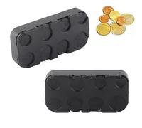 Portamonete da 2 pezzi, dispenser rettangolare per monete in euro, organizer per il cambio, mini custodia per monete per uso in auto, 2x3,9x0,9 pollici