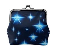 Portamonete da donna a forma di stella blu, rettangolare, con chiusura a bacio, tascabile, mini portamonete da donna