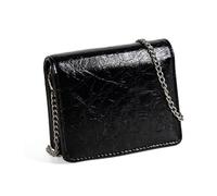 Portamonete da donna a tracolla in pelle PU, piccolo rossetto, adatto per varie occasioni e viaggi, Nero