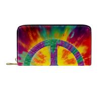 Portamonete Da Donna Abstract Peace Logo Tie Dye Porta Monete Stile Retrò Portafoglio Borsa Elegante Portafoglio In Pelle Per Miglior Regalo, Insegnante, Migliore Amico