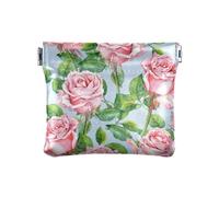 Portamonete da donna acquerello rose rosa fiori spremere borse portamonete, fiori rosa acquerello rosa, 4,3 x 3,7 pollici, stampa, Fiori rosa acquerello, 4.3" x 3.7", Pressa