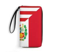 Portamonete Da Donna America Flag And Peru Peruvians Flag Portafoglio In Pelle Carino Clutch Piccolo Borsa Vintage Pu Portamonete Per Adolescente, Migliore Amico, Miglior Regalo