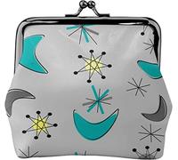 Portamonete da donna Atomic moderno di metà secolo, in pelle, piccolo portamonete con chiusura a lucchetto a bacio e fibbia, regalo per ragazza, Come nella foto, Taglia unica, Organizer per borse