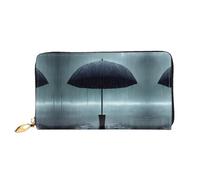 Portamonete Da Donna Black Umbrella In The Rain Piccolo Portafoglio Con Cerniera Coin Purse Elegante Portafoglio Per Migliore Amico, Figlia, Donna