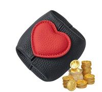Portamonete da donna - Borsa portaoggetti a forma di cuore da 12 cm, portafoglio con cerniera resistente, organizzatore di cassa compatto, mini borsa | Portamonete portatile chiavi rossetto corto