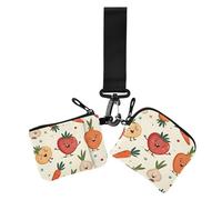 Portamonete da donna colorato con avocado e verdura, porta carte di credito, sottile, portatile, con cerniera, tasca portamonete per lavoro, viaggi, 2 pezzi, Verdure colorate di avocado del fum, 1