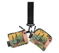 Portamonete da donna colorato da giardino, con tasca con cerniera, 2 confezioni Recto Verso