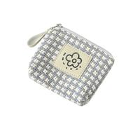 Portamonete da donna Compatto Portatile Plaid Carino Semplice Versatile Portafogli Palmare Multifunzionale Auricolari Rossetto Sacchetto di Immagazzinaggio, grigio, Taglia unica