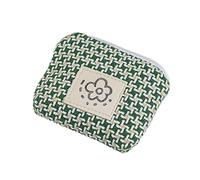 Portamonete da donna Compatto Portatile Plaid Carino Semplice Versatile Portafogli Palmare Multifunzionale Auricolari Rossetto Sacchetto di Immagazzinaggio, Nero , Taglia unica