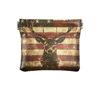 Portamonete da donna con bandiera americana, in pelle PU, organizer per oggetti personali, per donna e ragazza