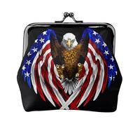 Portamonete da donna con bandiera degli Stati Uniti, piccolo portamonete rettangolare con chiusura a bacio, tascabile, mini portamonete da donna
