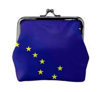 Portamonete da donna, con bandiera dello stato dell'Alaska, piccolo portafoglio da donna, piccola borsa per il trucco per borsa, portafoglio ultra sottile retrò, nero, taglia unica, Art Deco, Nero ,