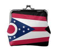 Portamonete da donna con bandiera dell'Ohio Stato, rettangolare, con chiusura a bacio, tascabile, mini portamonete da donna