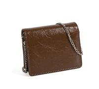 Portamonete da donna con catena a tracolla in pelle PU, piccolo rossetto, borsa a tracolla adatta per varie occasioni e viaggi, portachiavi alla moda, Marrone, Bellezza di massa