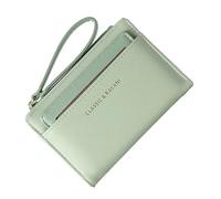 Portamonete da donna con cerniera, leggero, per carte di credito, con cordino, multifunzione, grande capacità per appunti importanti, Verde, Refer to description, Unisex