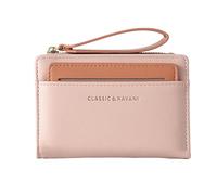 Portamonete da donna con cerniera, leggero, per carte di credito, con cordino, multifunzione, grande capacità per appunti importanti, rosa, Refer to description, Unisex