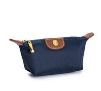 Portamonete da donna con cerniera, portatile, in tessuto Oxford, design di marca, idea regalo per donne, borsa da viaggio, borsa da trucco, Blu scuro, Taglia unica