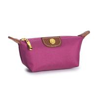 Portamonete da donna con cerniera, portatile, in tessuto Oxford, design di marca, idea regalo per donne, borsa da viaggio, borsa da trucco, Viola rosato., Taglia unica