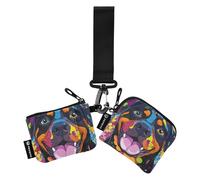 Portamonete da donna con divertente Rottweiler Dog Portamonete piccolo portatile con cerniera portamonete con cerniera per donne e ragazze, confezione da 2, Divertente cane Rottweiler, 1 size, Art