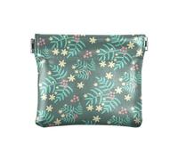 Portamonete da donna con fiore blu, portamonete da spremere, Fiore blu., 4.3" x 3.7", Spremere
