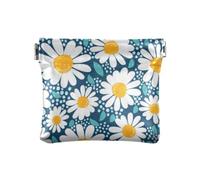 Portamonete da donna con fiori di camomilla, portamonete da spremere, Fiori di camomilla, 4.3" x 3.7", Spremere