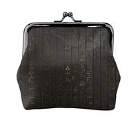 Portamonete da donna con geroglifico egiziano antico, piccolo portafoglio da donna, piccola borsa per il trucco per borsa, portafoglio ultra sottile retrò, nero, taglia unica, Art Deco, Nero , Taglia