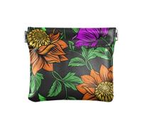 Portamonete da donna con girasole floreale, portamonete spremibile, girasole floreale, 10,9 x 9,4 cm, spremere, Girasoli floreali., 4.3" x 3.7", Spremere