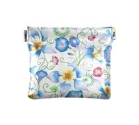 Portamonete da donna, con motivo floreale e scritta "Morning Glory", Fiore della gloria del mattino, 4.3" x 3.7", Spremere