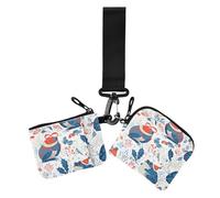 Portamonete da donna con motivo rospo, rosso e bianco, dimensioni compatte, con cinturino da polso, per uso quotidiano, confezione da 2, cartone animato, rospo, rosso, bianco, inverno, 1 size, Casual