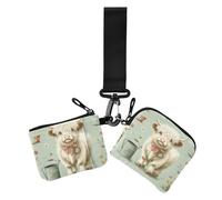 Portamonete da donna con mucca scozzese fresca primaverile portamonete piccolo portamonete portatile con tasca portamonete con cerniera per viaggi e lavoro, 2 pezzi, mucca scozia fresca primavera, 1