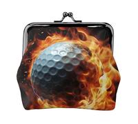 Portamonete da donna, con pallina da golf sul fuoco, portafoglio in pelle con chiusura a bacio, portamonete carino mini portamonete portachiavi