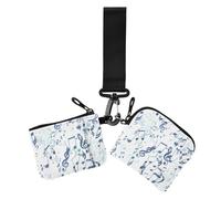 Portamonete da donna con simbolo musicale blu custodie per carte di credito minimalisti organizzatori di denaro con cinturino da polso per le signore 2 pezzi, simbolo musica blu, 1 size, Casual