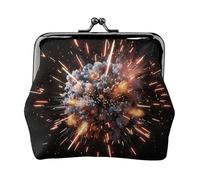 Portamonete da donna con stampa 3D a forma di fuochi d'artificio con chiusura a bacio, per monete, carte, piccoli oggetti