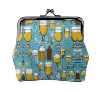 Portamonete da donna con stampa a bolle di birra, piccoli sacchetti con chiusura a bacio, per monete, carte e piccoli oggetti