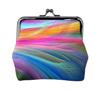 Portamonete da donna con stampa arcobaleno oceano compatto con chiusura a bacio portamonete cerniera viaggio shopping regalo