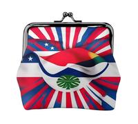 Portamonete da donna con stampa bandiera della Costa Rica, portamonete con chiusura a bacio, portafoglio per carte di credito