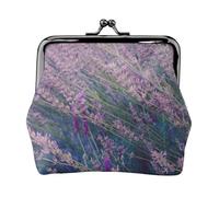 Portamonete da donna con stampa campo di lavanda viola compatto con chiusura a bacio portamonete con cerniera viaggio shopping regalo
