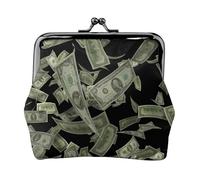 Portamonete da donna con stampa del segno del dollaro con chiusura a bacio compatto portamonete cerniera viaggio shopping regalo