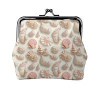 Portamonete da donna, con stampa di conchiglie sul mare, portafogli con chiusura a bacio, portamonete in pelle PU