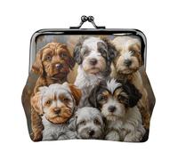 Portamonete da donna con stampa di cuccioli, con chiusura a bacio, per monete, carte, piccoli oggetti