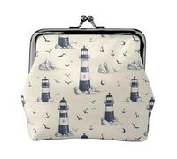 Portamonete da donna, con stampa di gabbiano e ancora, portamonete con chiusura a bacio, piccoli portamonete in pelle PU