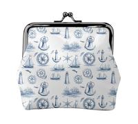 Portamonete da donna, con stampa di un faro di ancoraggio, con chiusura a bacio, portamonete piccolo in pelle PU