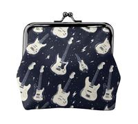 Portamonete da donna, con stampa di un fulmine di chitarra, portamonete con chiusura a bacio, portamonete in pelle PU