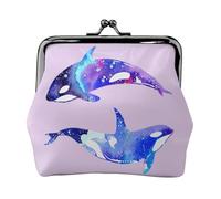 Portamonete da donna con stampa orca killer whale pratico (11,5 x 10,5 cm) squisito, nero, Taglia unica