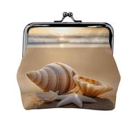 Portamonete da donna con stampa paesaggio sulla spiaggia, con chiusura a bacio, per monete, carte, piccoli oggetti
