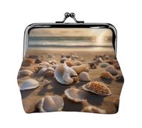 Portamonete da donna con stampa paesaggio sulla spiaggia, con chiusura a bacio, per monete, carte, piccoli oggetti