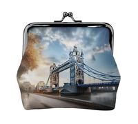 Portamonete da donna con stampa storica Old Tower Bridge Londra, piccolo portamonete con chiusura a bacio, per monete, carte e piccoli oggetti